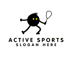 Squash Sport Racket logo design