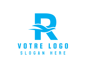 Blue Bird Letter R Logo