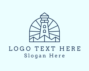 Traveler - Mountain Light Tower logo design