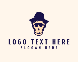 Spooky - Halloween Skull Hat logo design