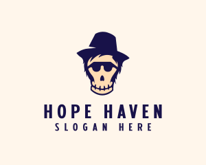 Masculine - Halloween Skull Hat logo design
