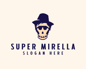 Bone - Halloween Skull Hat logo design