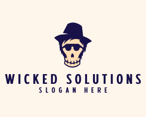 Bad - Halloween Skull Hat logo design