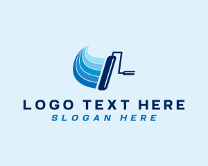 Brushing - Paint Roller Handyman logo design