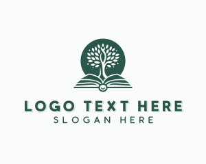 Textbook - Learning Book Tree logo design