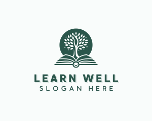 Teaching - Learning Book Tree logo design