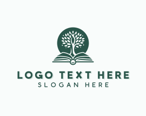 School - Learning Book Tree logo design