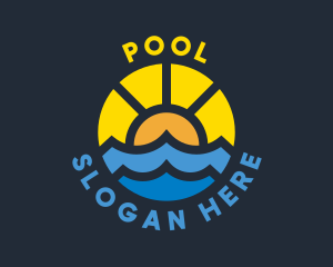Resort - Sunshine Ocean Wave logo design