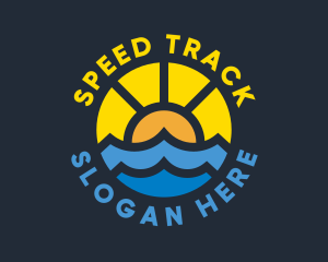 Ocean - Sunshine Ocean Wave logo design