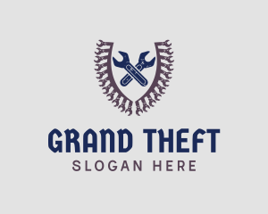 Garage - Mechanic Wrench Shield logo design