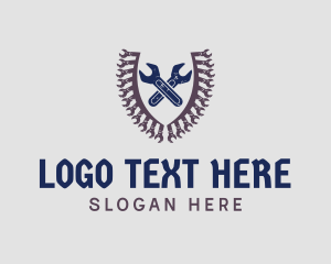 Tool - Mechanic Wrench Shield logo design