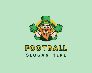 Cheering Shamrock Leprechaun Logo