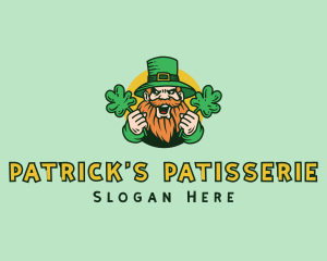 Cheering Shamrock Leprechaun logo design