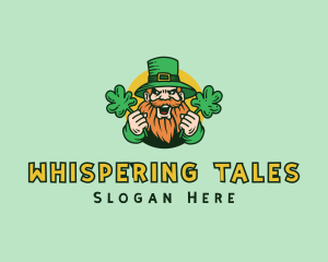 Folklore - Cheering Shamrock Leprechaun logo design