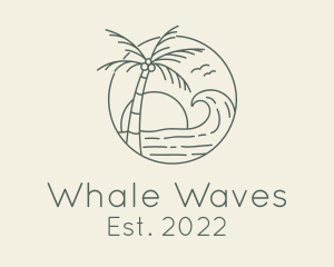 Sunset Beach Wave logo design