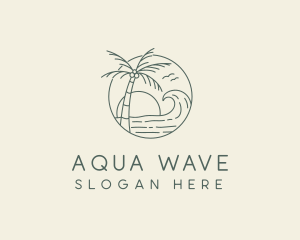 Sunset Beach Wave logo design