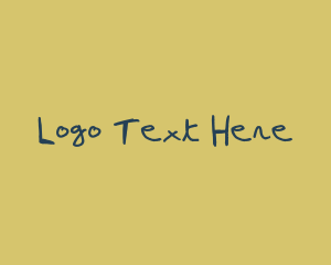 Press - Blue Pen Handwritten Font logo design