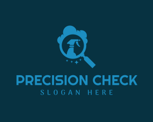 Magnifying Glass Spray Clean logo design