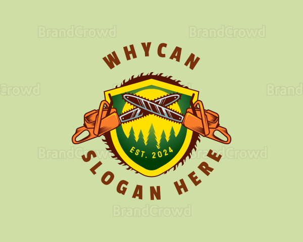 Tree Chain Saw Lumberjack Logo