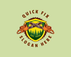 Tree Chain Saw Lumberjack Logo