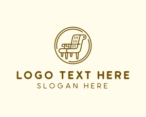 Armchair Furniture Badge logo design