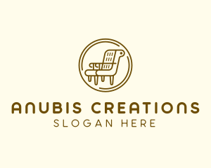 Armchair Furniture Badge logo design