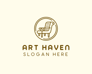 Armchair Furniture Badge logo design