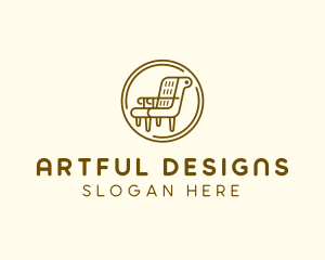 Armchair Furniture Badge logo design