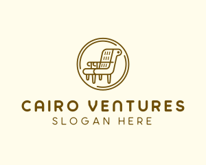 Armchair Furniture Badge logo design