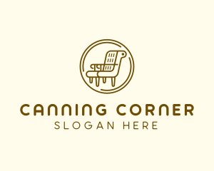 Armchair Furniture Badge logo design