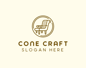 Armchair Furniture Badge logo design