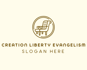 Armchair Furniture Badge logo design