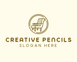 Armchair Furniture Badge logo design