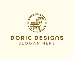 Armchair Furniture Badge logo design