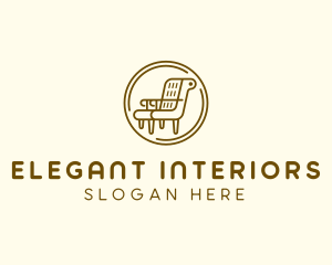 Armchair Furniture Badge logo design