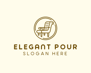 Armchair Furniture Badge logo design