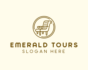 Armchair Furniture Badge logo design