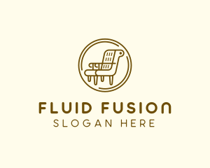 Armchair Furniture Badge logo design