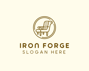 Armchair Furniture Badge logo design