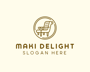 Armchair Furniture Badge logo design