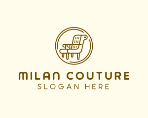 Armchair Furniture Badge logo design