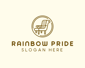 Armchair Furniture Badge logo design