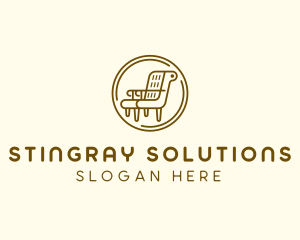 Armchair Furniture Badge logo design