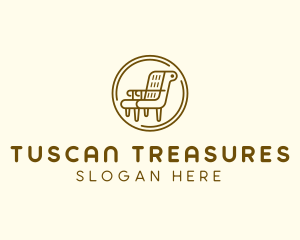 Armchair Furniture Badge logo design