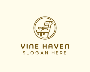 Armchair Furniture Badge logo design