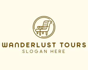 Armchair Furniture Badge logo design