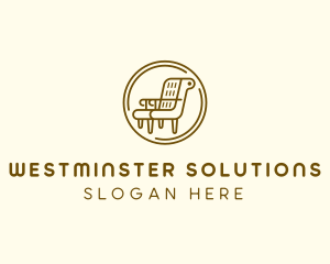 Armchair Furniture Badge logo design