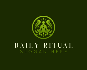 Spiritual Yoga Leaf  logo design