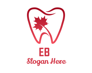 Clinic - Maple Leaf Tooth logo design