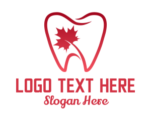 Red Triangle - Maple Leaf Tooth logo design